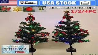 1 4PC 30In Solar Christmas Tree Lights Outdoor Christmas Tree Stake Light Garden