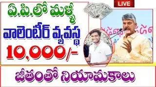 ఏపీలో మళ్లీ వాలంటీర్ వ్యవస్థ ఈసారి 10000 good news for grama ward volunteers system in AP.