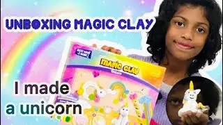 I Made a Unicorn with Magic Clay! | Fun DIY Craft Kit Review/ by Imagi make Magic Clay kit 