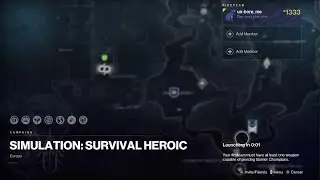 Destiny 2: Simulation Survival Heroic solo
