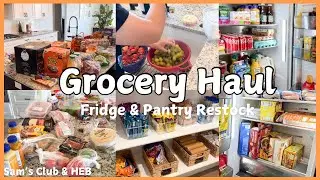 GROCERY HAUL | FRIDGE & PANTRY RESTOCK | SAMS CLUB & HEB