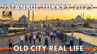 Istanbul Turkey 2025 4K 100FPS Street Walk | Eminönü Bazaar, Karaköy, Galata Bridge, Real City Vibes