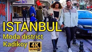 A walking tour of Moda Beach to Moda Street in Kadikoy, Istanbul2023 |4K