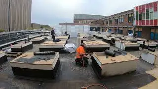 Pouring concrete on Roof Atrium