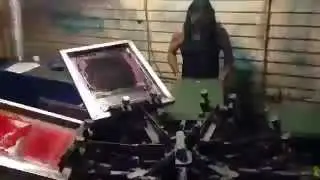 Screen printing with water bas discharge ink-Truck Fighters Aussie tour tees