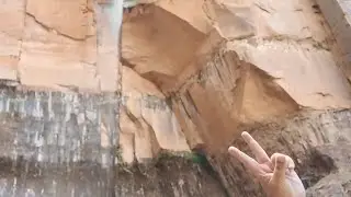 Zion National Park- Emerald Pools Hike middle pool - top of waterfall #zionnationalpark #waterfalls 