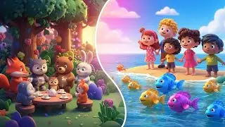 Happy Jungle Friends by the Sea | Kids Cartoon Fish & Friends | Fun Nursery Story
