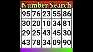 Number Search #4 Daily Brain Game for Better Memory【Match | brain game | puzzle】
