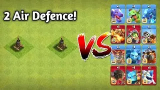 Level 1-*2 Air Defence* vs Every Air Troops! || Clash of Clans