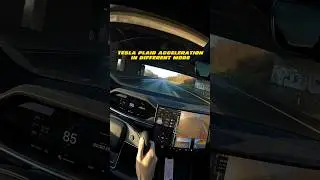 Tesla Model S Plaid 100-200 kph acceleration on German autobahn in different drive modes