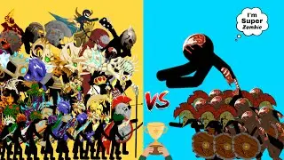 Zombie Leader And Zombie Tank And Zombie Thrower Vs All Stick Skins Figures In Stick War Legacy