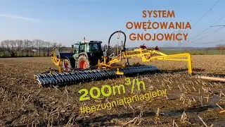 Rozlewanie gnojowicy systemem węża wleczonego, owężowanie gnojowicy