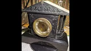 Antique Slate Clock 84 Pt 9 Gilding the Decorative Motifs