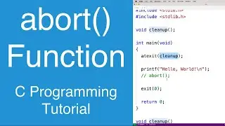 abort() Function | C Programming Tutorial
