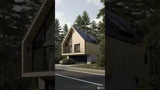 Scandinavian luxury house built step by step in the forest | ultra realistic |