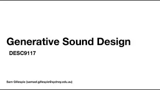 Generative Sound Design