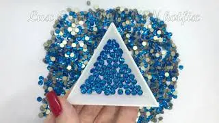 Lux Capri Blue rhinestones NON hotfix Flat Back люкс стразы Капри Блу синий яркий электрик