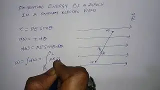 Potential  Energy of a Dipole in a Uniform Electric Field || By: Mr. Bipin Kumar Singh