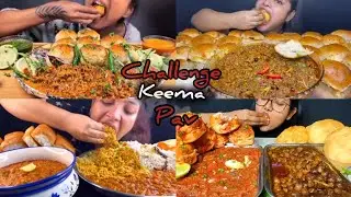 ASMR eating Keema pav!! challenge!! @MaddyEats #indianfood #famousindianfood #mukbang #eatingvideos 