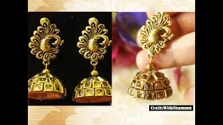 Antique Silk Thread Earrings making Tutorial  | CraftsWithShammu