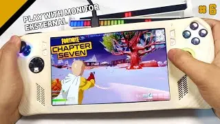 POV FORTNITE CHAPTER 7 ON ASUS ROG ALLY Z1 EXTREME WITH MONITOR EKSTERNAL SKINS SAITAMA OPM | Eps 6