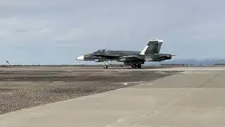 Legacy Hornet aggressors taking off on a TOPGUN hop out of Fallon