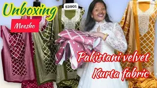 Most beautiful 😍 pakistani velvet dress material unboxing meesho ✅ under Rs - 600 quality 10/10✨