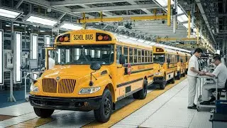 How Blue Bird Builds Vision School Buses Daily | Inside the American Bus Assembly Plant.