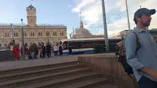 Трамвай Витязь-М С маршрутом 7 на остановке метро Комсомольская 23.08 2026