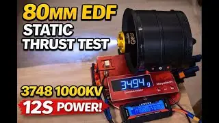 EDF Static Thrust Test | QX 80mm EDF + 3748 1000KV on 12S (Measured Results)