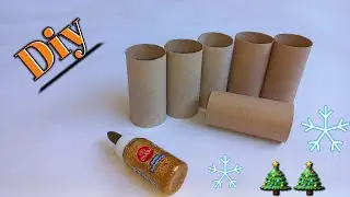 Милые рождественские украшения из рулонов туалетной бумаги! Идеи переработки
