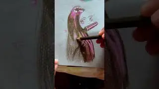 glowing effects using color pencils and gel pen #art #colors #drawing #nezuko #demonslayer