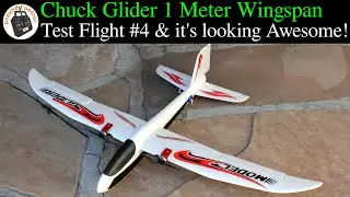 Test Flight #4 and it's looking Awesome! - Chuck Glider 1 Meter Wingspan RC Twin Motor Conversion