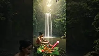 Breakfast by the Waterfall &ndash; Eating Fresh Jungle #shorts