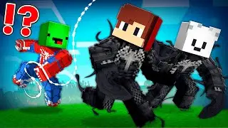 VENOM Speedrunners vs SPIDER-MAN Hunter in Minecraft - Maizen JJ and Mikey