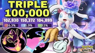 Triple 100K With This Immortal MYSTICAL FIRE SYLVEON Build! | Pokemon Unite