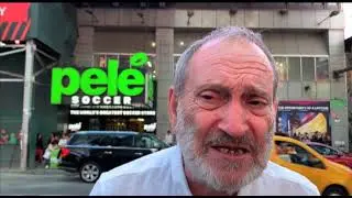 Gary Mizel in Times Square discussing how he survived covid.