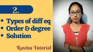 2. Basic of Differential Equation | Ravina Tutorial | in Hindi