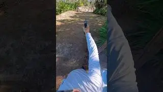 9MM BOUNCE OFF A RANGE POST INTO MY GUN SHOOTING ONE HAND 27 YARDS ￼🔥