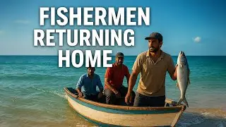 🎣 Fishing in Sri Lanka | Boat Journey to the Shore | Beach Vlog 2025 🌊
