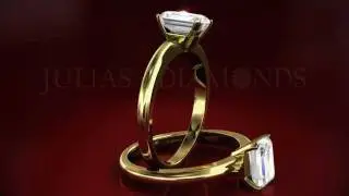 eBay Emerald Diamond Engagement Ring, Yellow Gold