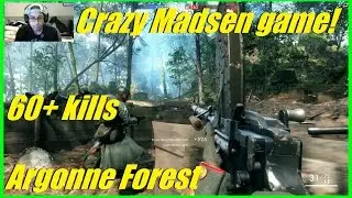 Battlefield 1 - Best BF1 map: Argonne forest! | Crazy madsen gameplay! (60+ kills)