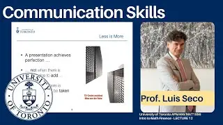 Communication Skills - Lecture 12 - APM466/MAT1856