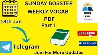 18th January 2026| Important PDF For Banking Aspiration | By Banking Study