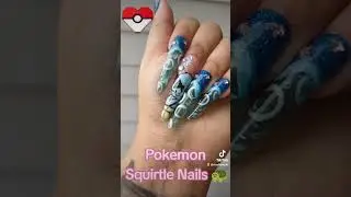 Who's your favorite starter? 🐢#pokemon #nailart #art #ocean #summernails #squirtle #watertype #nails