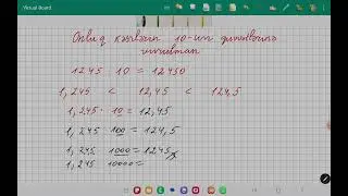 5ci sinif riyaziyyat.  Onluq kəsrlərin 10-un qüvvətlərinə vurulması