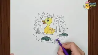 Easy Duck Drawing&nbsp;for Kids | Learn How to Draw a Baby Duckling