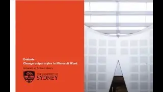 Endnote Change output styles in Microsoft Word