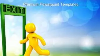 Crossing Exit Door Metaphor PowerPoint Templates Themes And Backgrounds 0911