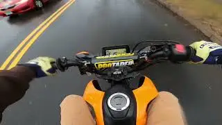 Playing in the rain on my grom 🤔